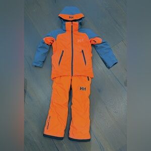 Helly Hansen boys orange ski jacket and pants - size 10